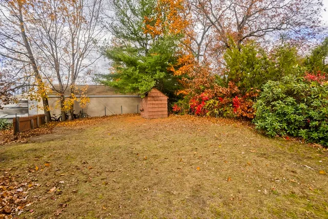 a view of backyard of the house