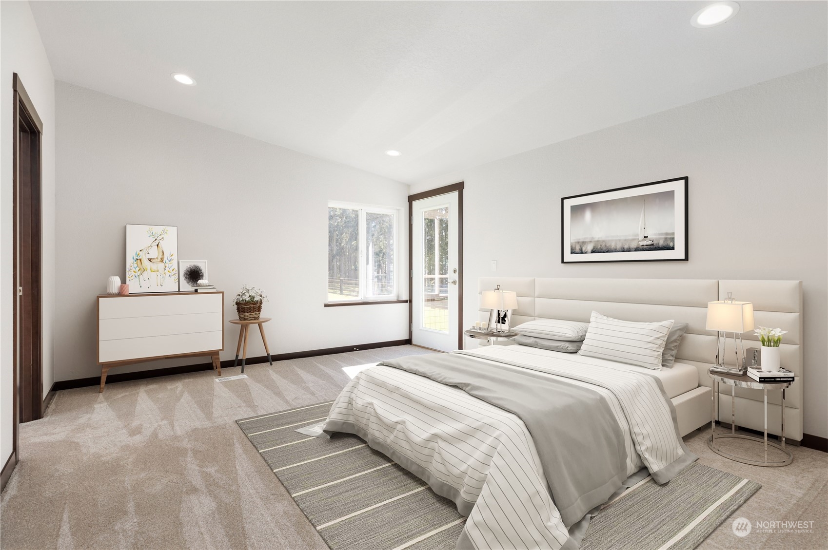 4656 Monkey Hill Road Oak Harbor, WA 98277 - Photo 36 of 40 a spacious bedroom with a bed and a couch