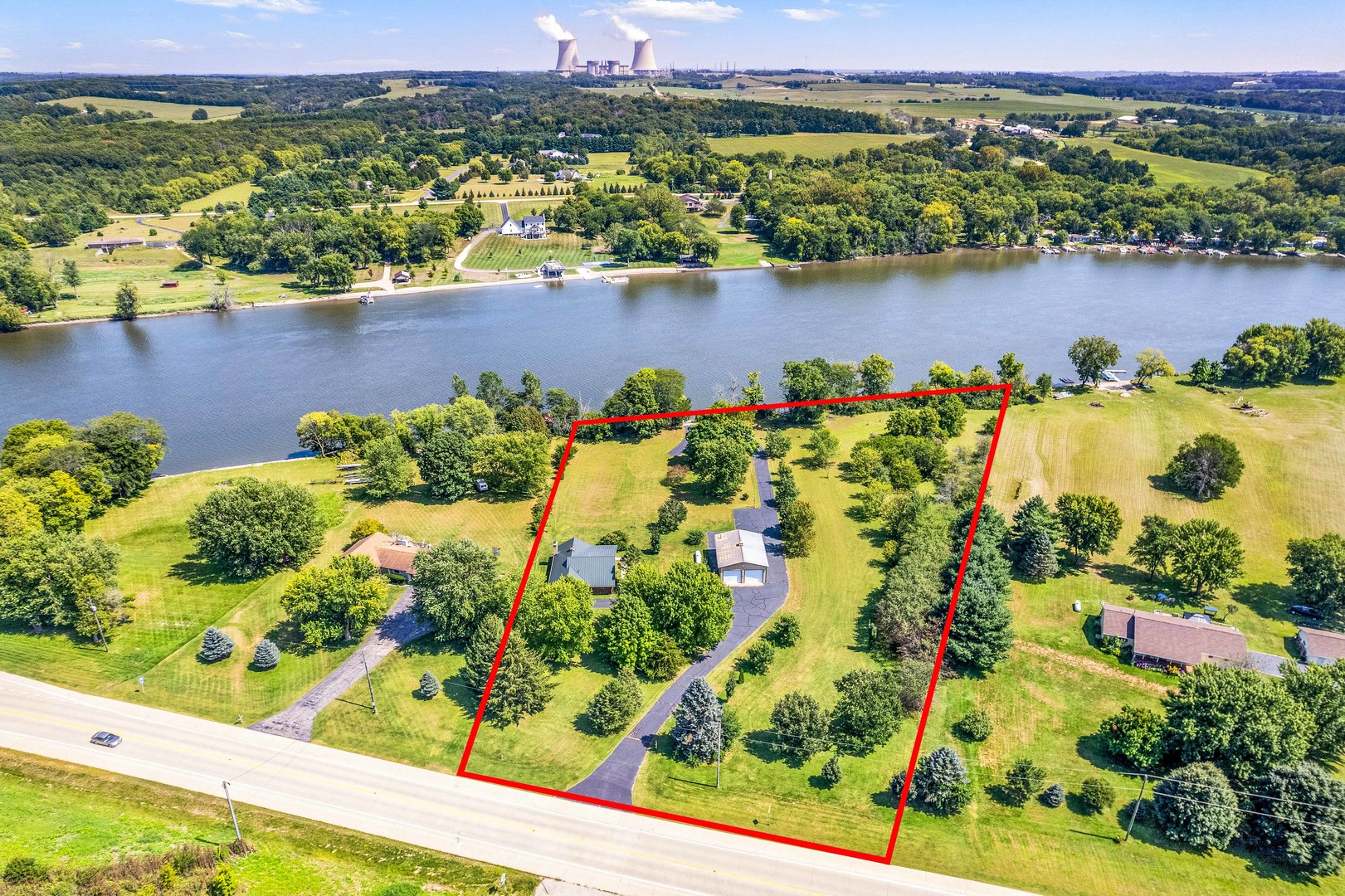 4151 Highway 2 Oregon, IL 61061 - Photo 4 of 30 an aerial view of lake residential house with swimming pool and mountain view