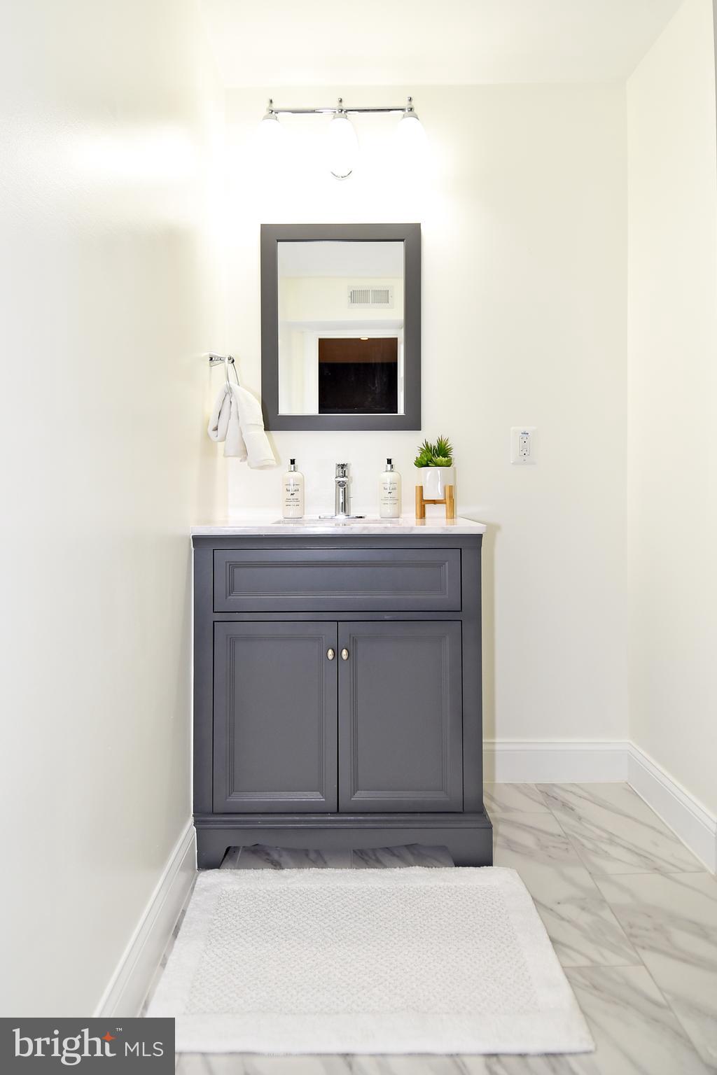 1117 Montello Avenue Northeast Washington, DC 20002 - Photo 41 of 64 a bathroom with a sink and a mirror