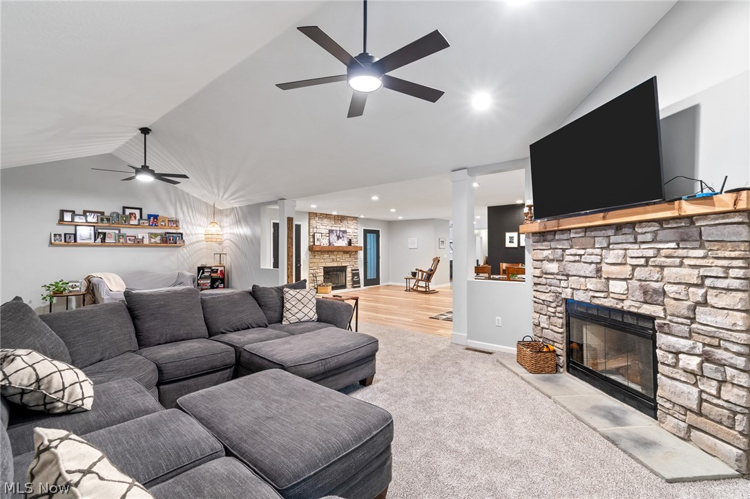 2119 Johns Road Clinton, OH 44216 - Photo 12 of 48 Vaulted ceiling, recessed lighting, and ceiling fans