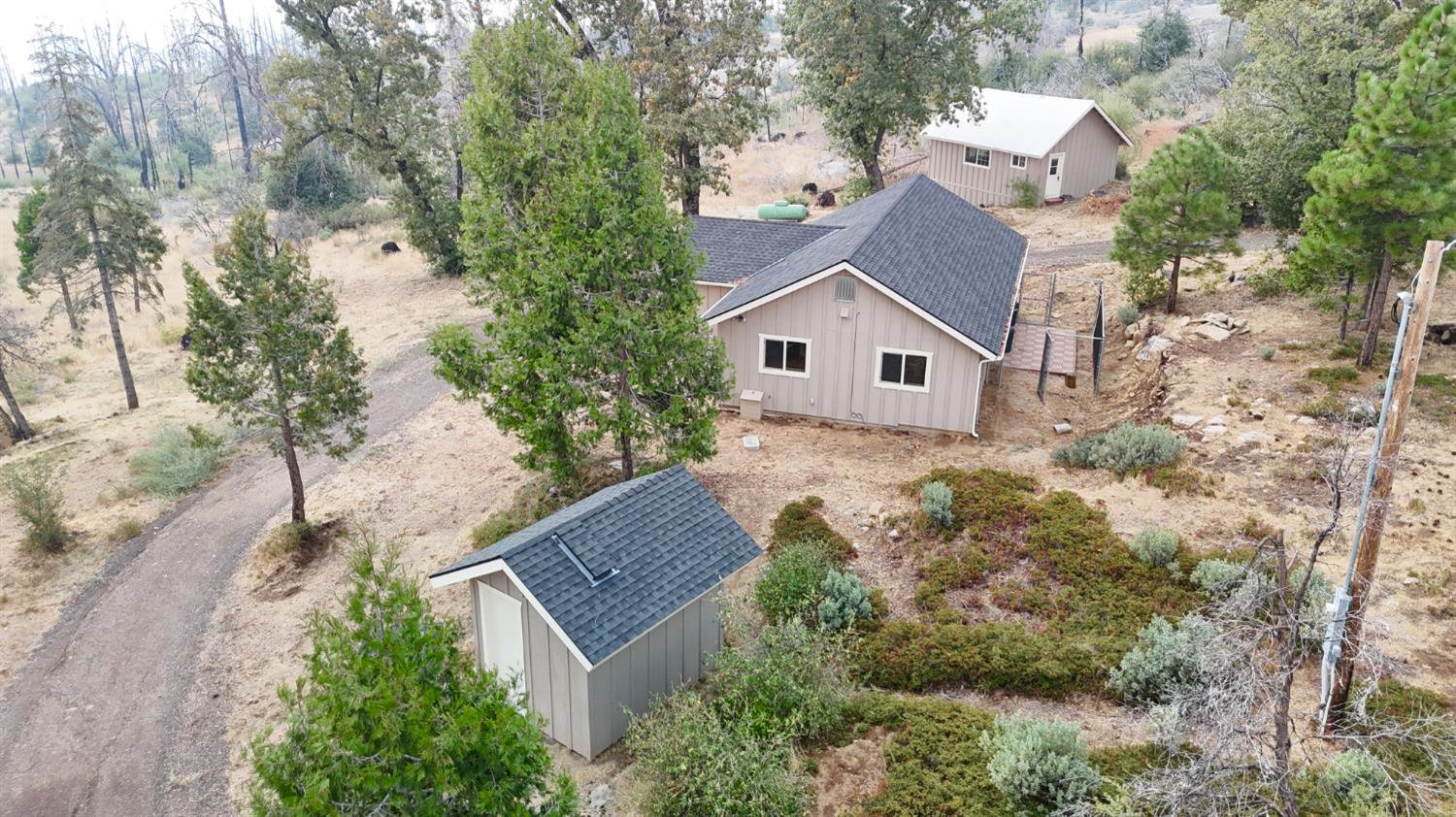 38295 Cressman Road Shaver Lake, CA 93664 - Photo 8 of 31 an aerial view of house with yard and trees around