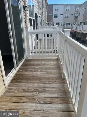 a view of a balcony with city view
