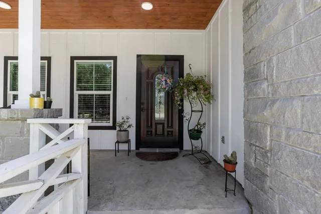 front view of a house with a outdoor space