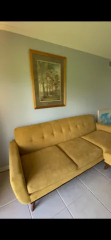 a view of a couch in a room