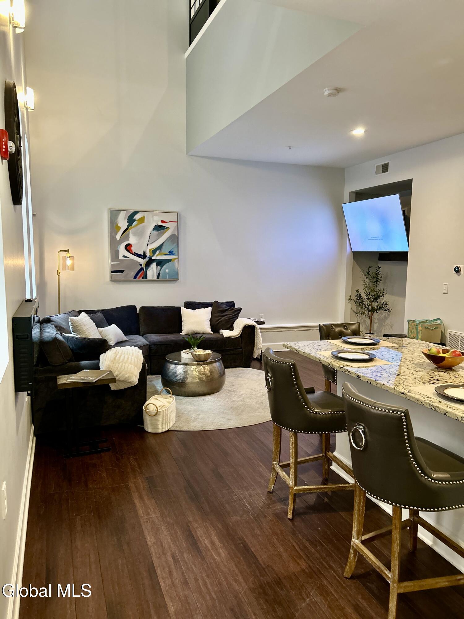 5 Spring Street, Unit 101 Saratoga Springs, NY 12866 - Photo 7 of 25 Open Concept with Large Screen TV