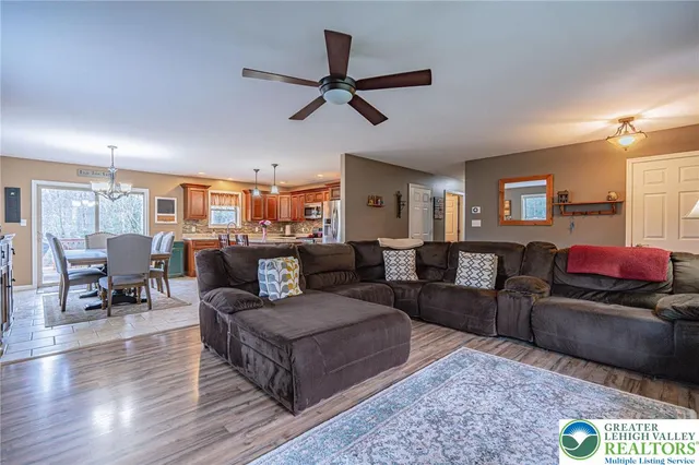 a living room with furniture