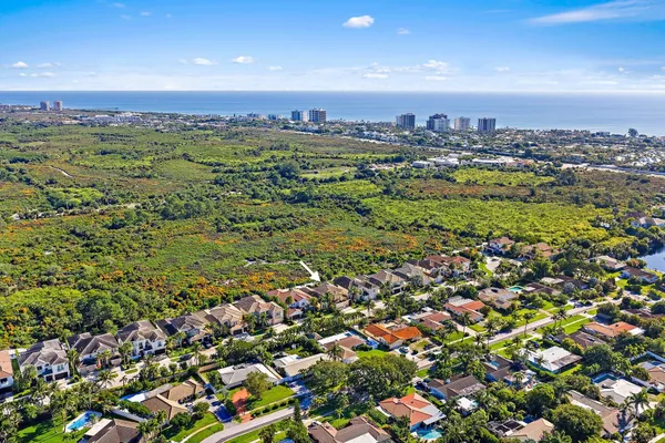 an aerial view of a city