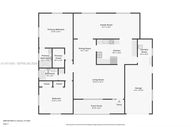 $389,900 | 6800 Northwest 58th Court, Tamarac, FL 33321