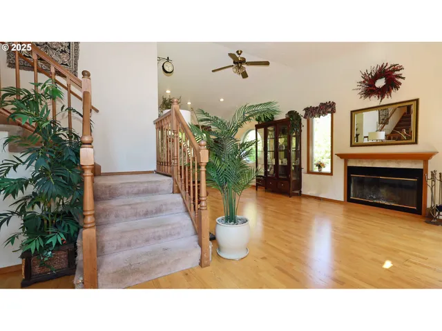 a bathroom with a sink and a fireplace