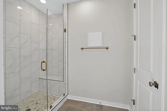 a bathroom with a shower