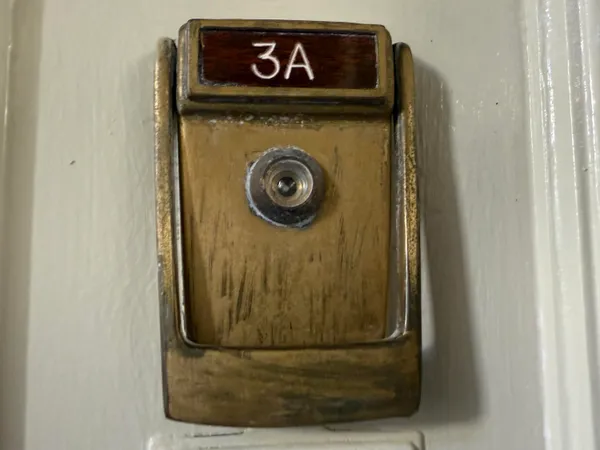 a close view of door lock