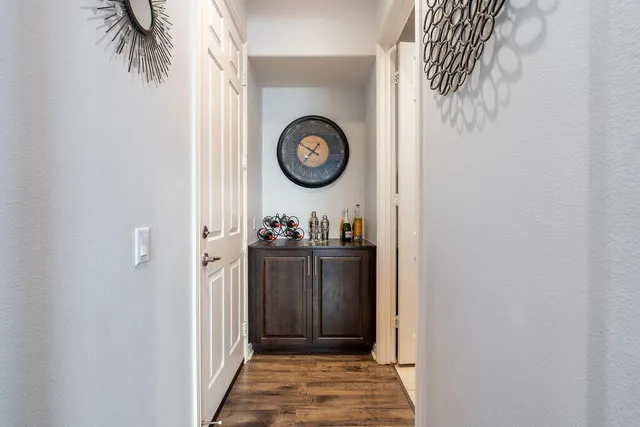 a view of storage and utility room with washer and dryer