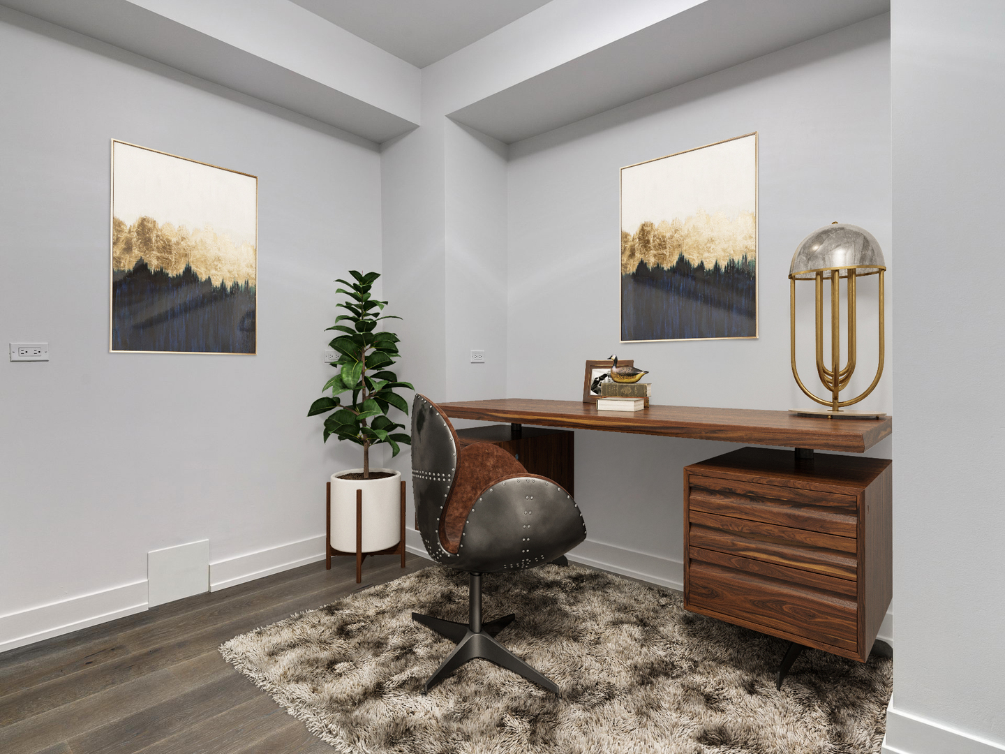 2 West Delaware Place, Unit 130304 Chicago, IL 60610 - Photo 3 of 15 a workspace with furniture and a potted plant