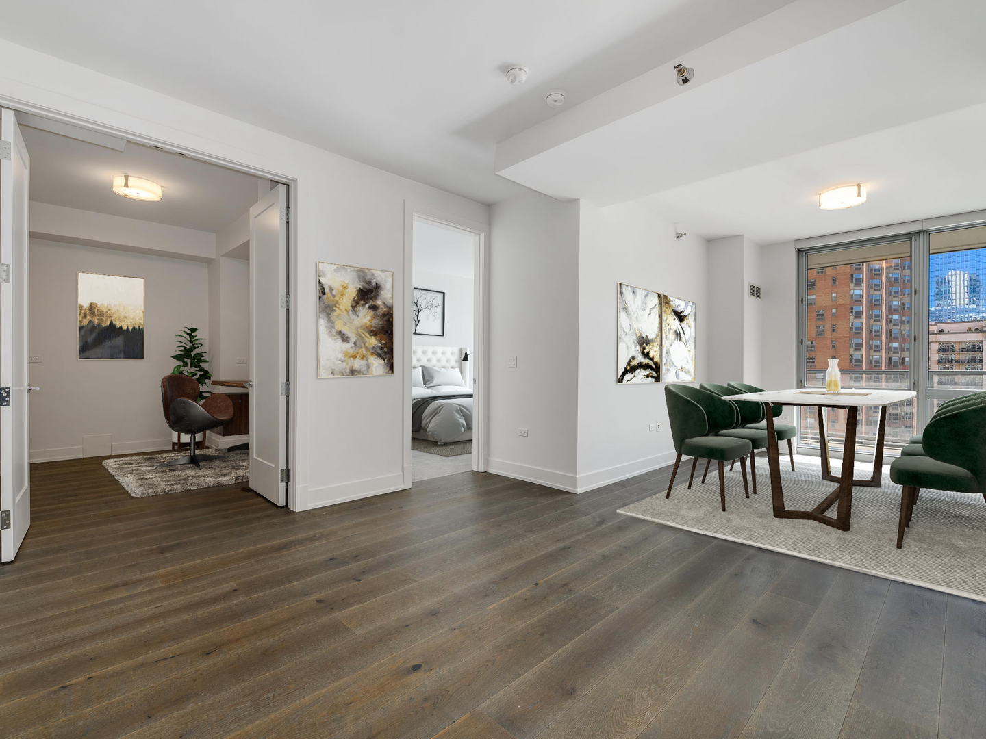 2 West Delaware Place, Unit 130304 Chicago, IL 60610 - Photo 4 of 15 a living room with furniture and wooden floor