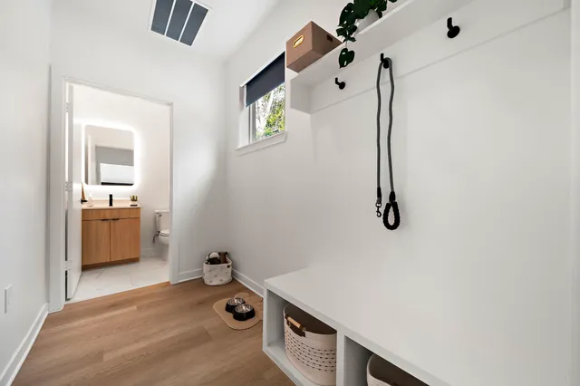 a view of bathroom with dual equipment