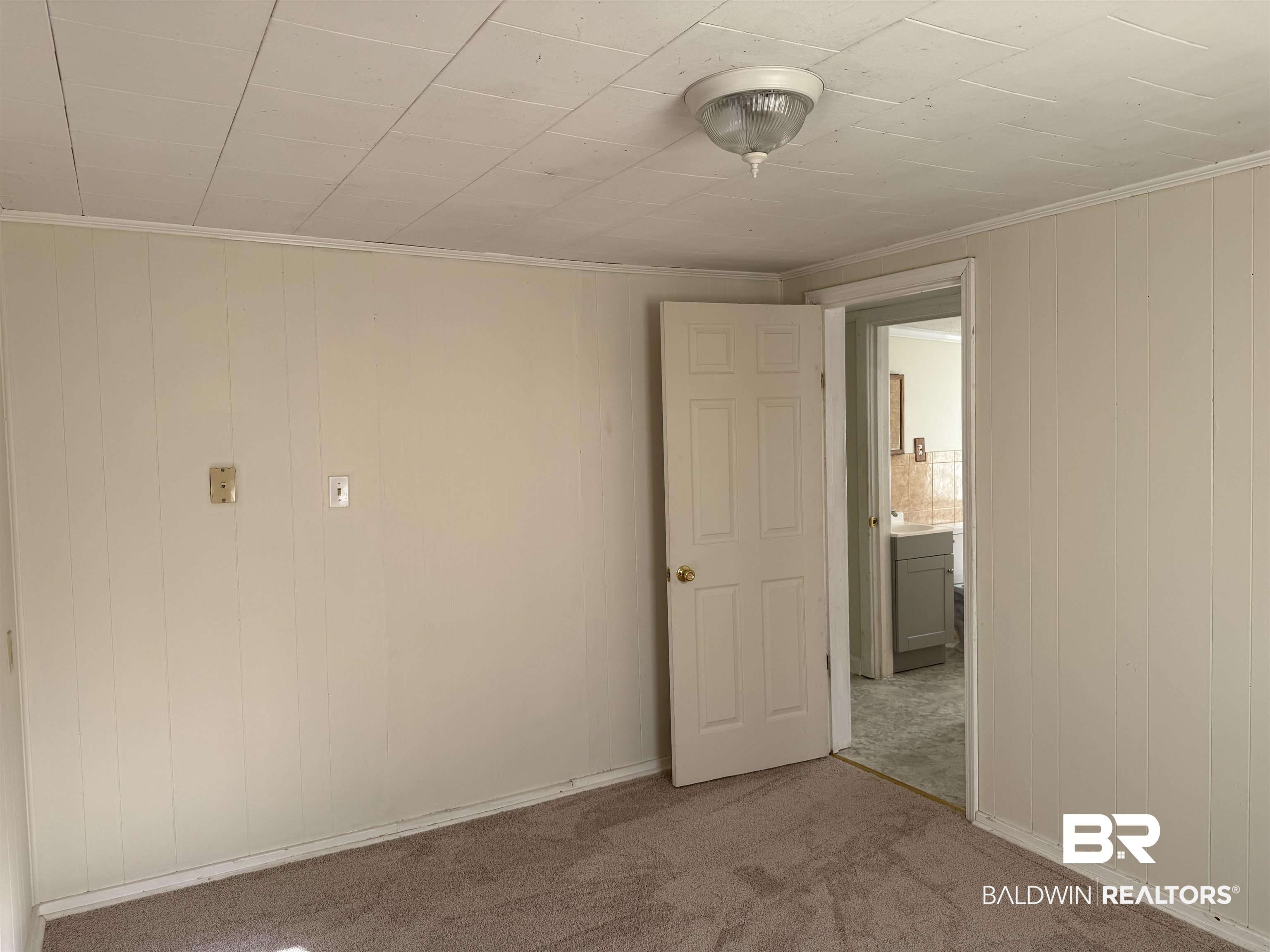 3630 Highway 29 Brewton, AL 36426 - Photo 8 of 13 Carpeted empty room with ornamental molding and wooden walls