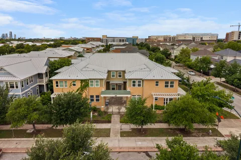 an aerial view of a house