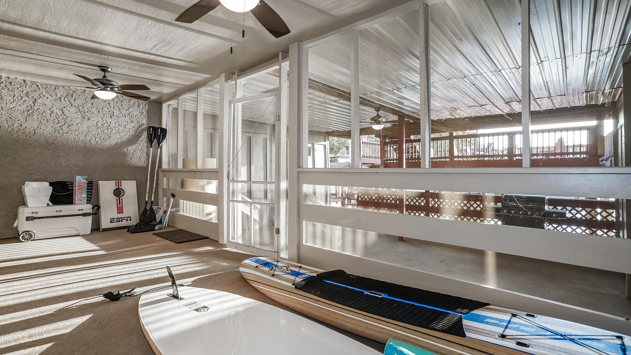 129 Capetown Conroe, TX 77356 - Photo 24 of 35 There are two fans in the enclosed storage area.