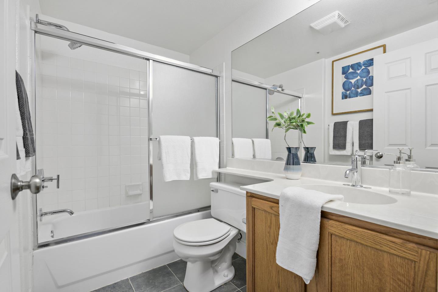 135 Pacchetti Way Mountain View, CA 94040 - Photo 19 of 27 a bathroom with a sink a toilet and shower