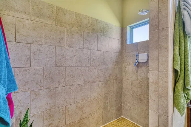 a bathroom with a shower