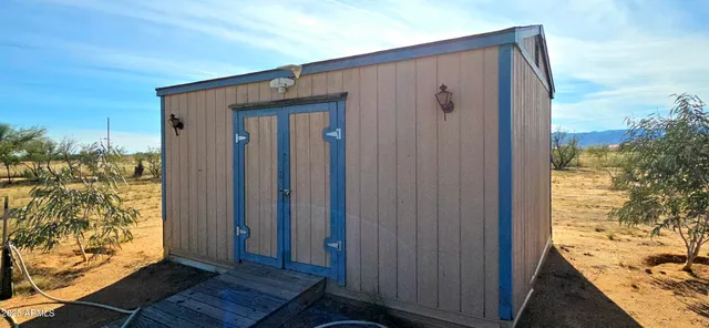 a view of wooden door