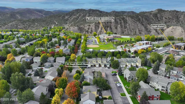 an aerial view of multiple house