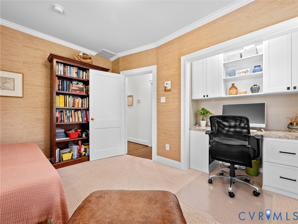 7723 Stuart Hall Road Henrico, VA 23229 - Photo 40 of 42 Built-in desk with overhead cabinetry, recessed li