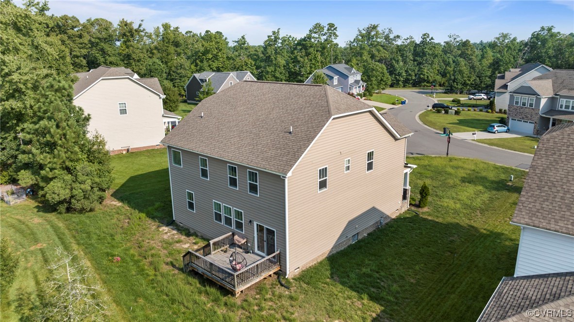 9801 Cravensford Loop Midlothian, VA 23112 - Photo 47 of 49 an aerial view of a house with swimming pool garden and mountain view