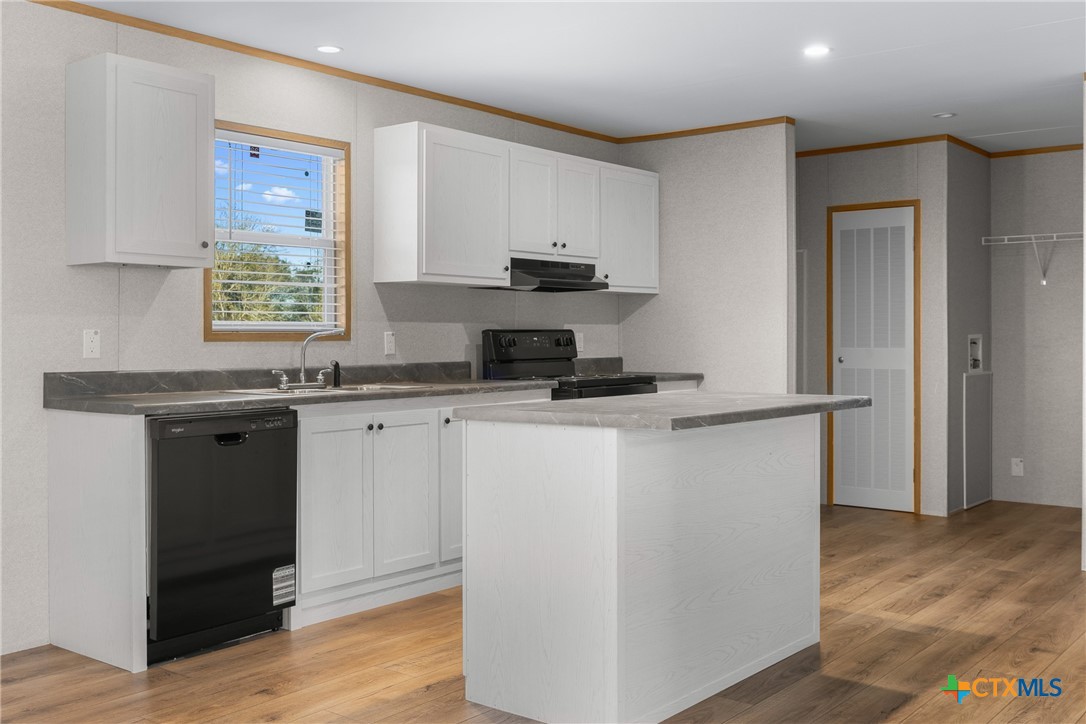 139 Azalea Ct Dale Dale, TX 78616 - Photo 9 of 26 a kitchen with kitchen island granite countertop a sink cabinets and wooden floor