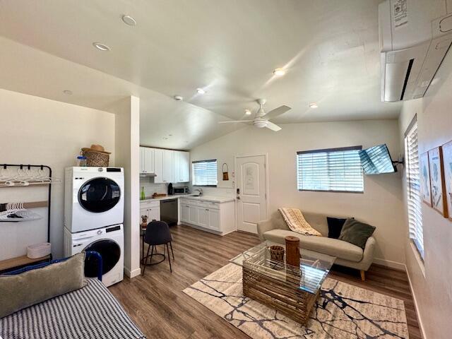 4884 Avenida Del Sol Joshua Tree, CA 92252 - Photo 44 of 66 a living room with furniture a rug and a view of kitchen