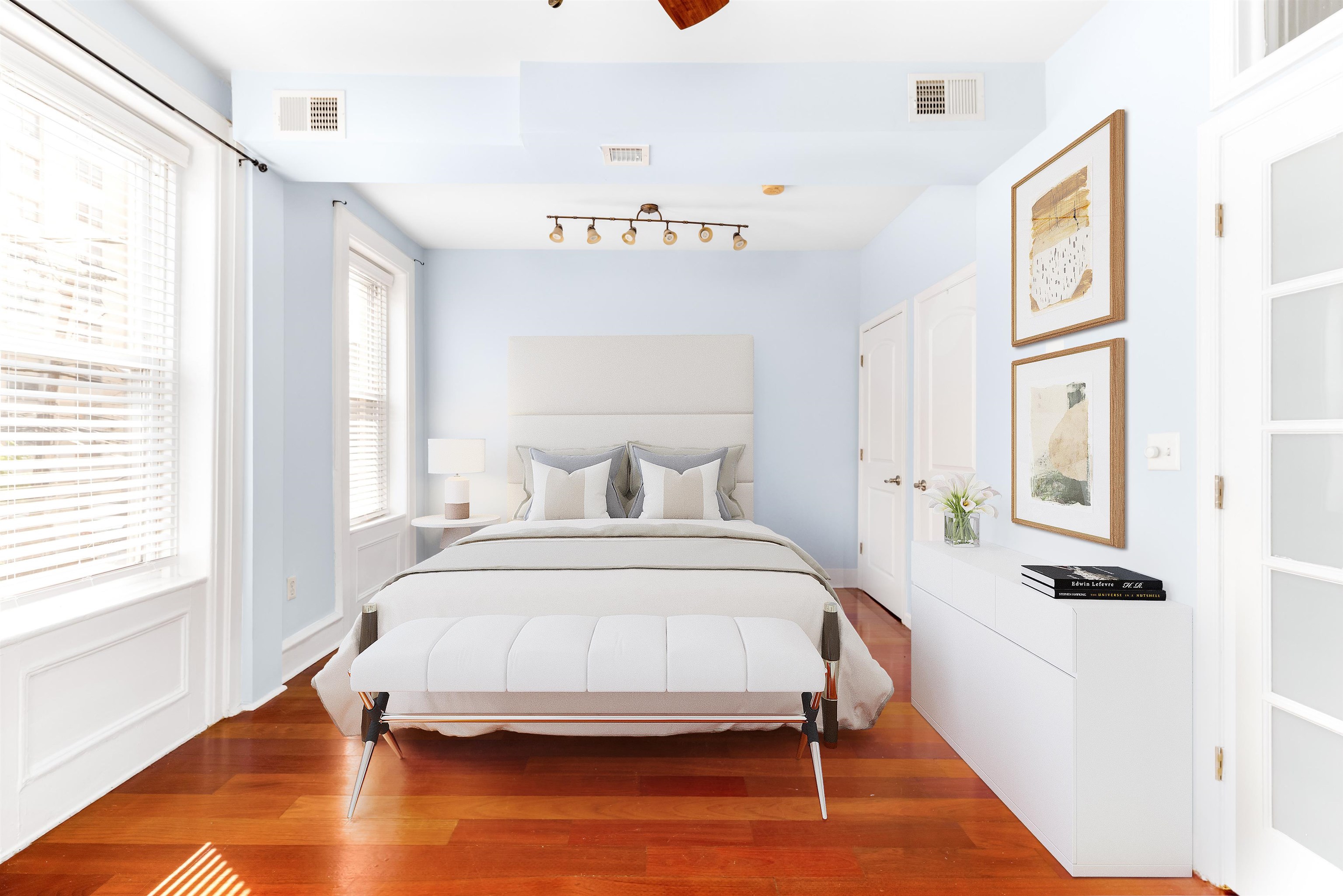 228 Jefferson Street, Unit 2 (R) Hoboken, NJ 07030 - Photo 7 of 15 a bedroom with a bed and wooden floor