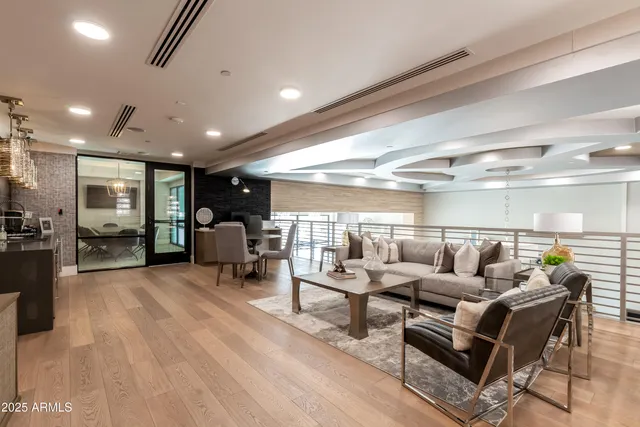 a living room with furniture