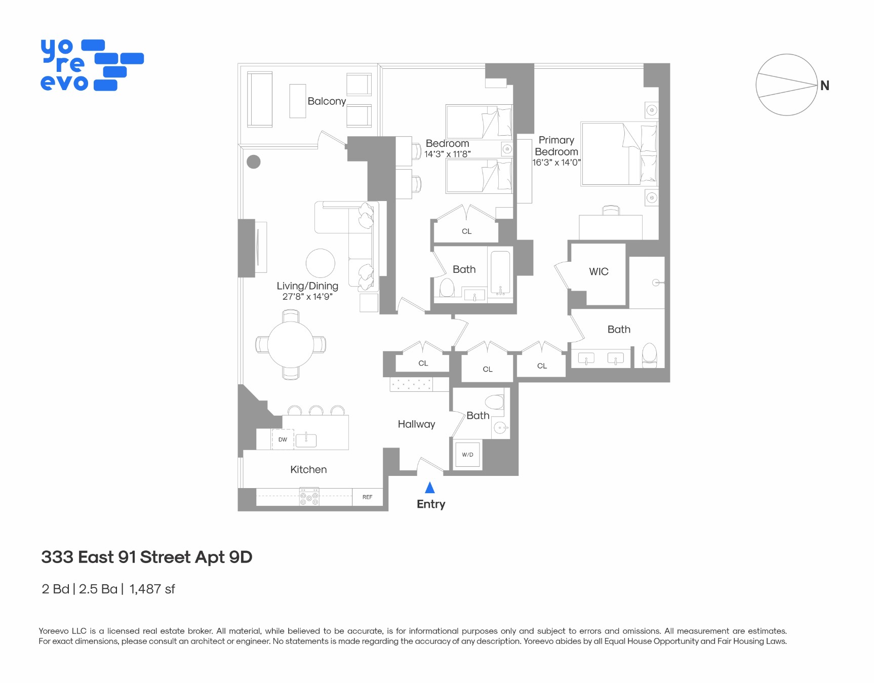 333 East 91st Street, Unit 9D Manhattan, NY 10128 - Photo 20 of 20 Floor Plan
