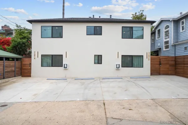 a front view of a house with a garage