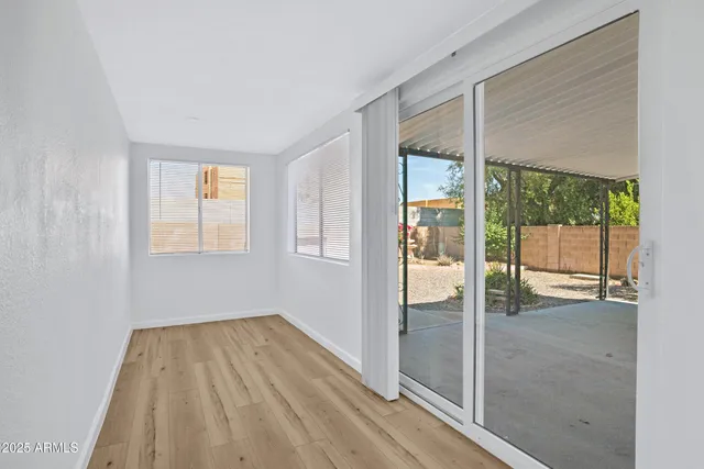 a big room with wooden floor