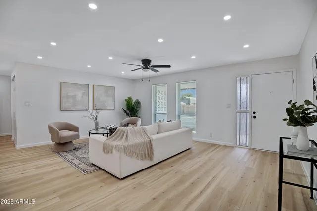 a living room with furniture