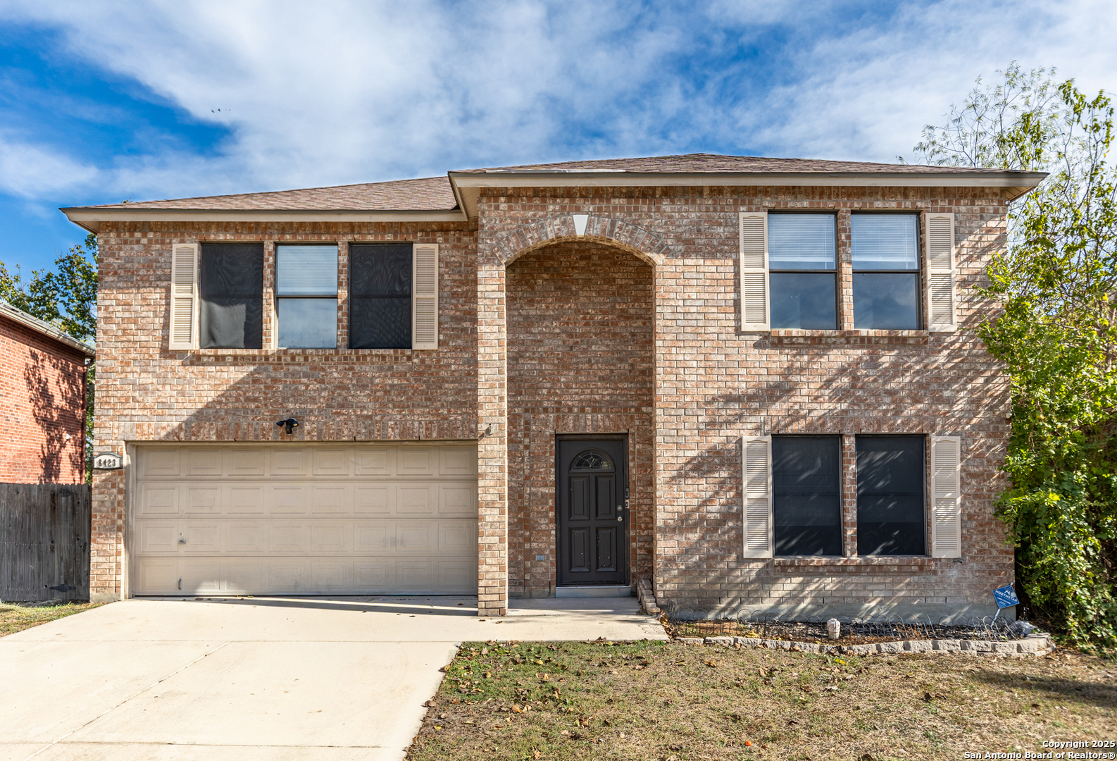 a front view of a house
