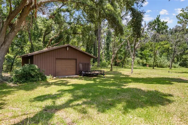 a view of a house with a backyard