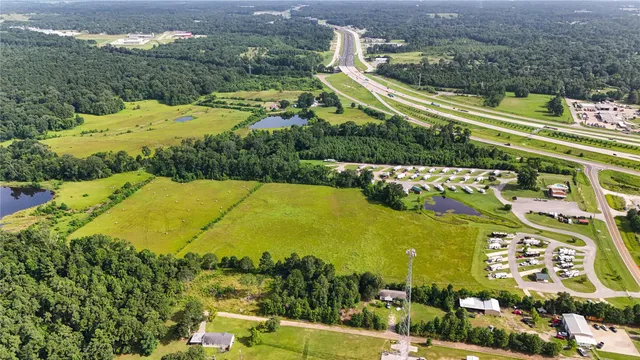 an aerial view of a city