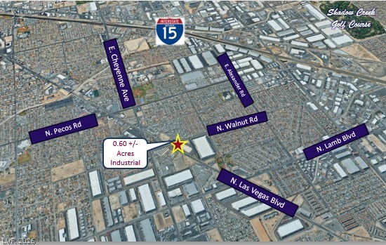 North Walnut Road Las Vegas, NV 89115 - Photo 3 of 5 Visualize property placement relative to key roadways and nearby amenities with this clear aerial map.