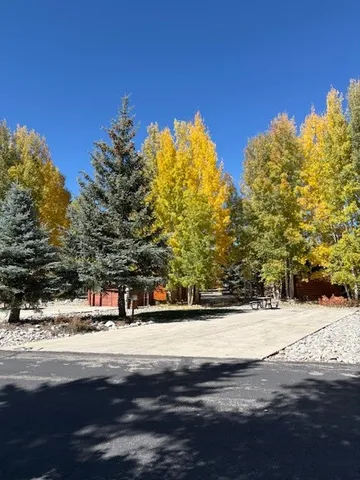 a view of road with trees