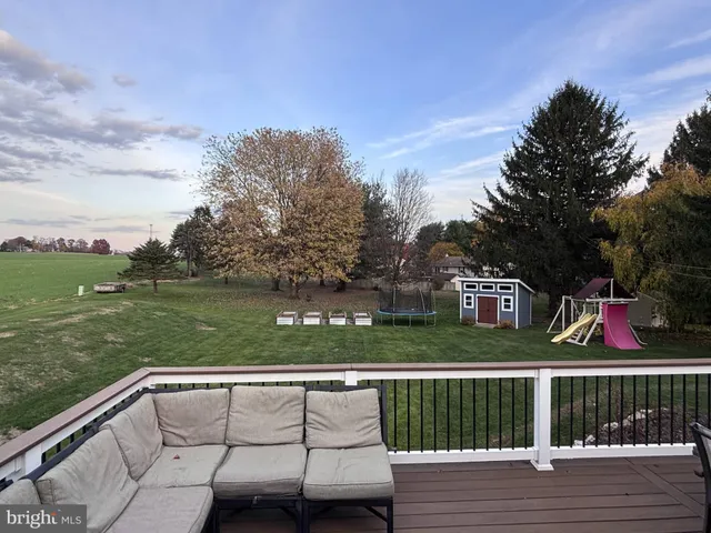 an outdoor view with a sitting space