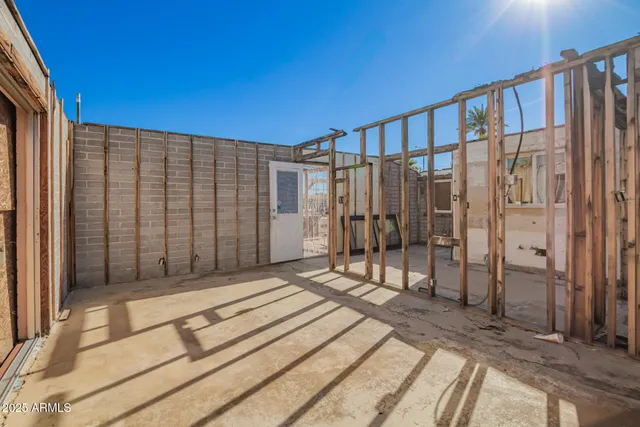 a view of wooden balcony