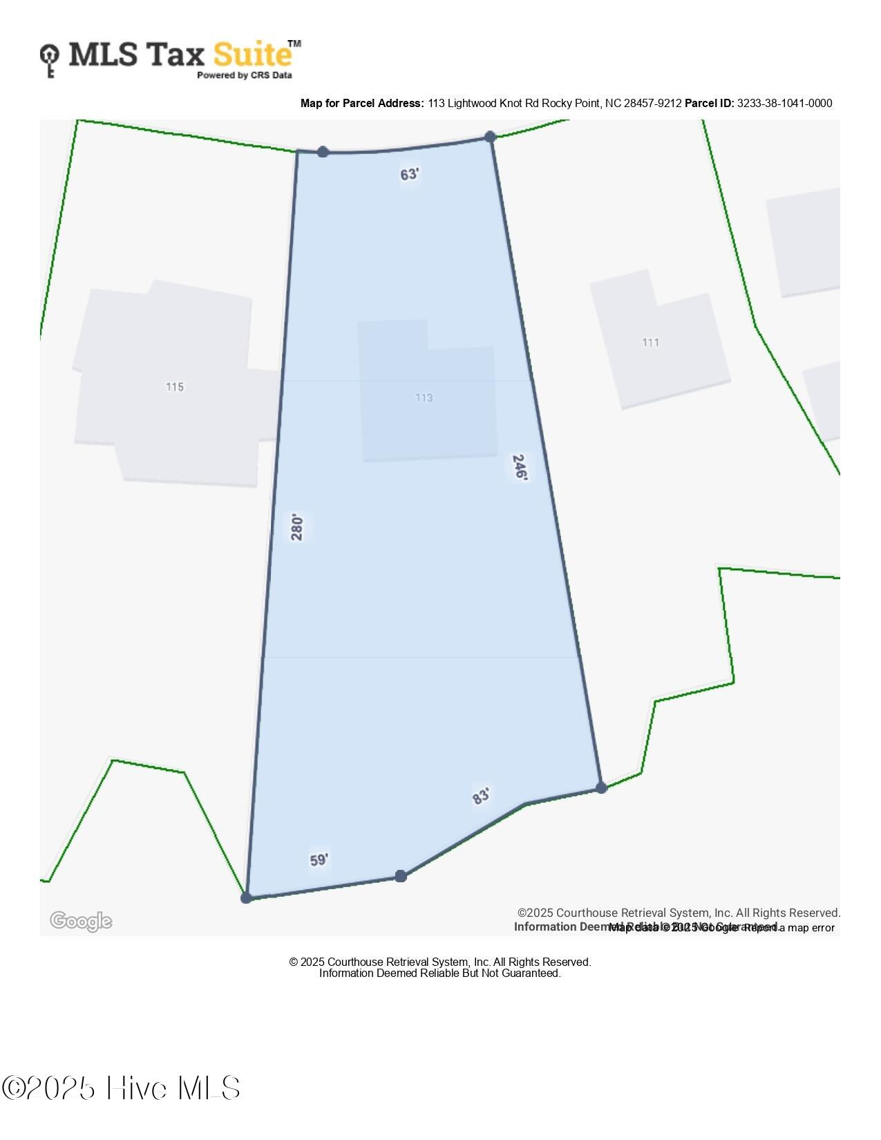 113 Lightwood Knot Road Rocky Point, NC 28457 - Photo 34 of 37 Property Map for 113 Lightwood Knot Rd_p
