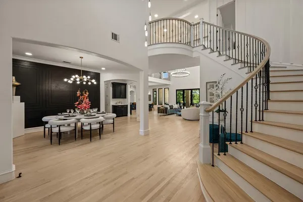 a view of a dining room with furniture window and entryway