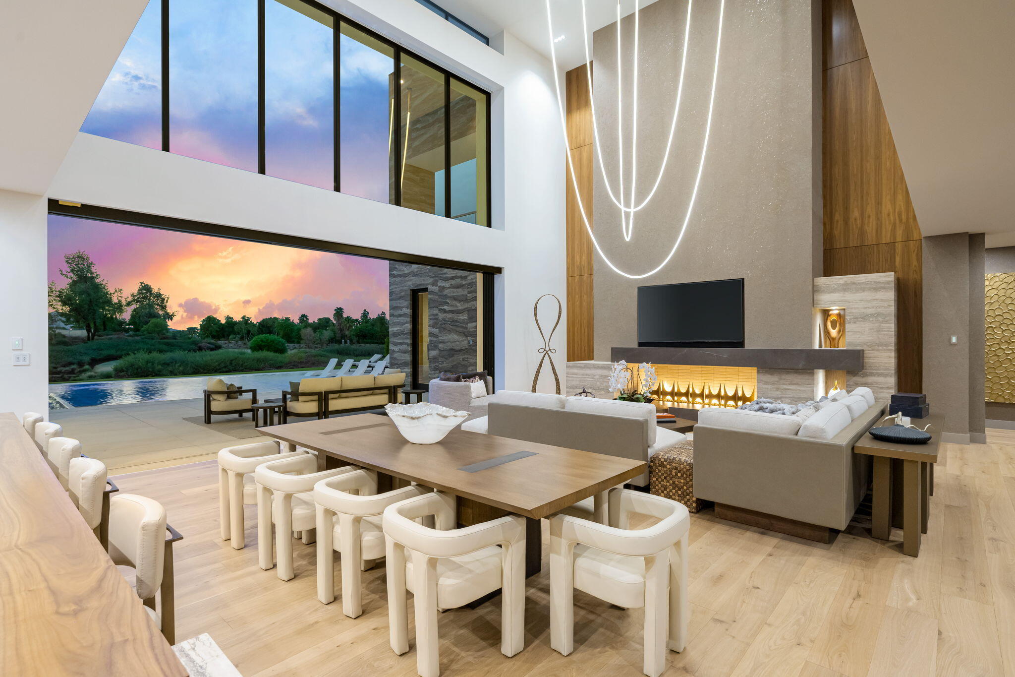 53675 Pike Place La Quinta, CA 92253 - Photo 3 of 12 a view of a dining room with furniture window and outside view