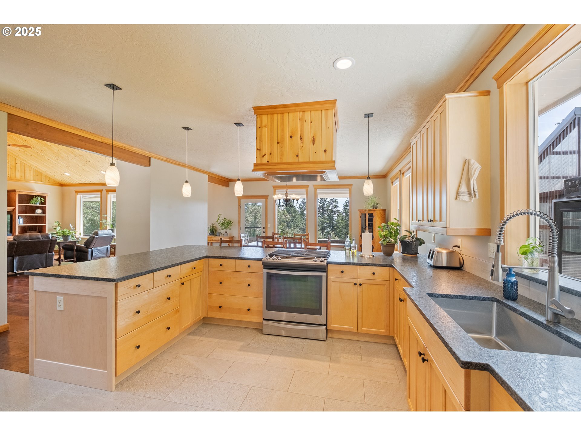 24911 Gap Road Brownsville, OR 97327 - Photo 11 of 44 a kitchen with stainless steel appliances granite countertop a sink and stove