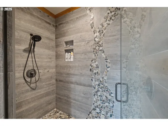 a bathroom with a shower