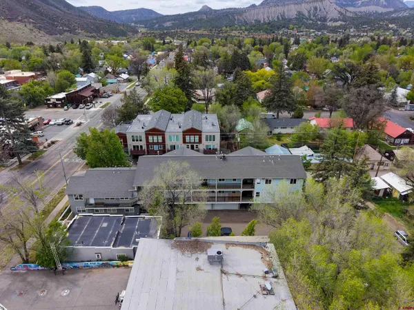an aerial view of multiple house